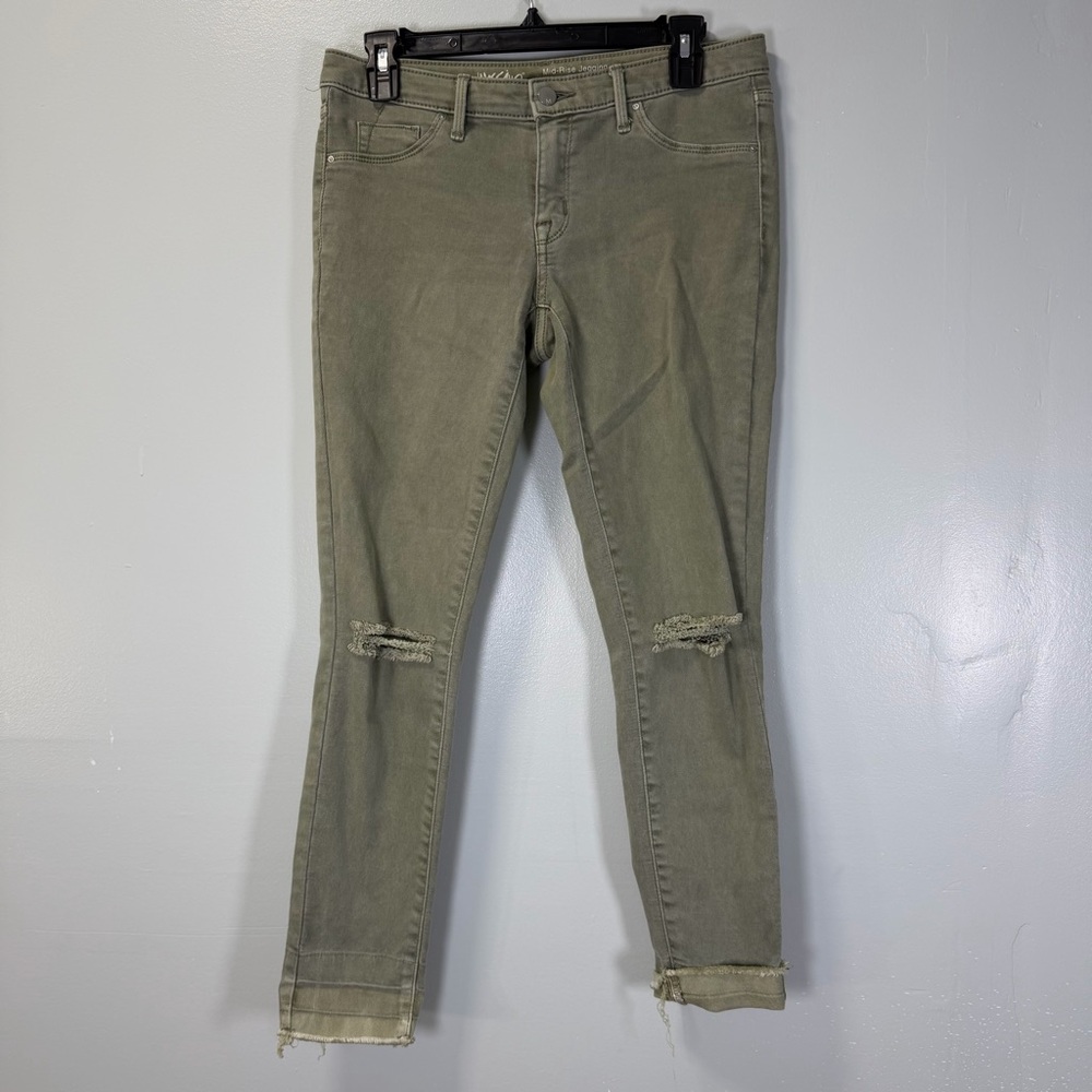 Mossimo Supply Co. Mid-Rise Green Jegging Jeans Sz 4